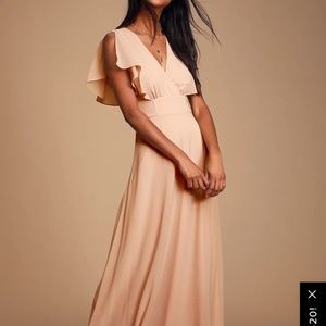 NWT Lulus Dearly Loved Dress with flutter sleeves size Small